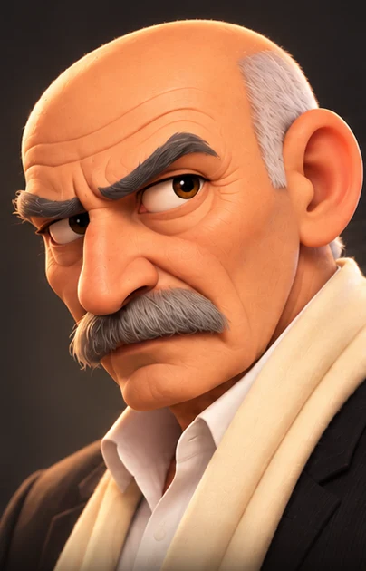 Approved cartoon portrait of Uncle Ramiz